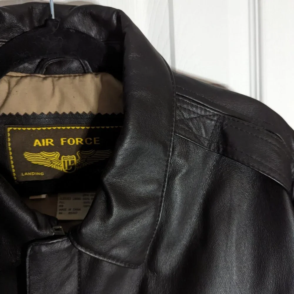 Air Force Landing Leather Men's XL Leather Bomber Jacket - Picture 9 of 16